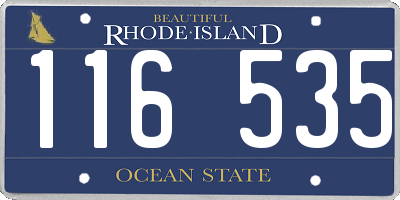 RI license plate 116535