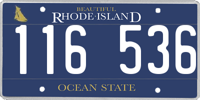 RI license plate 116536