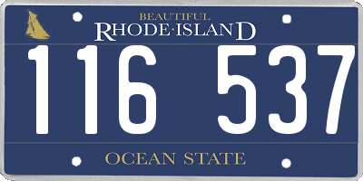 RI license plate 116537