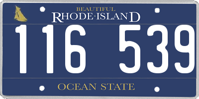 RI license plate 116539