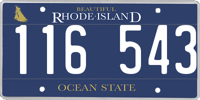 RI license plate 116543