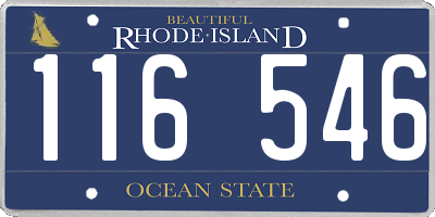 RI license plate 116546