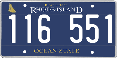 RI license plate 116551