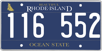 RI license plate 116552