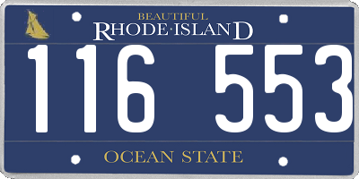 RI license plate 116553