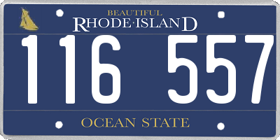 RI license plate 116557