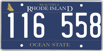 RI license plate 116558