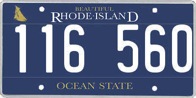 RI license plate 116560
