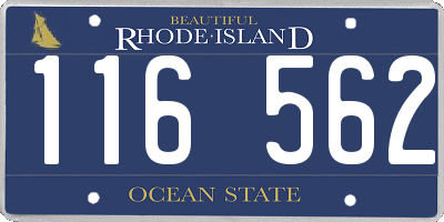 RI license plate 116562