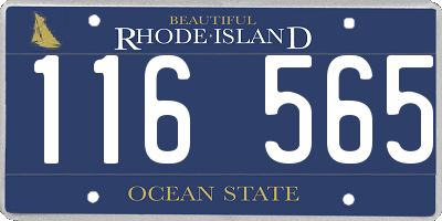 RI license plate 116565