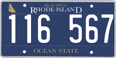RI license plate 116567