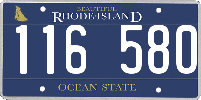 RI license plate 116580
