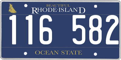 RI license plate 116582