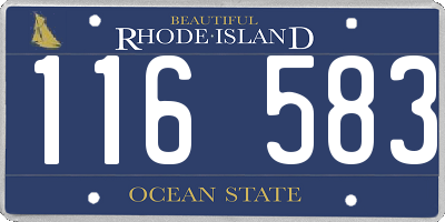 RI license plate 116583