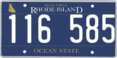 RI license plate 116585