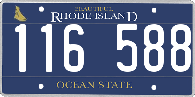 RI license plate 116588
