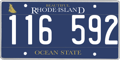 RI license plate 116592