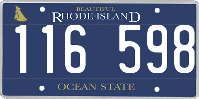 RI license plate 116598