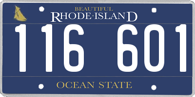 RI license plate 116601