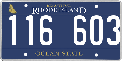 RI license plate 116603