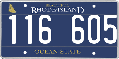 RI license plate 116605