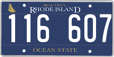 RI license plate 116607
