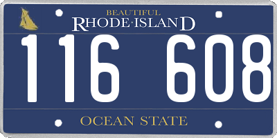 RI license plate 116608