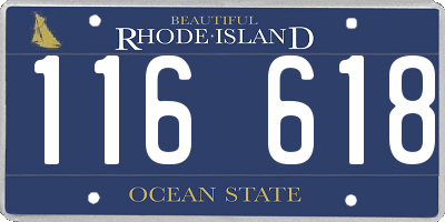 RI license plate 116618