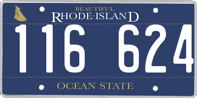 RI license plate 116624