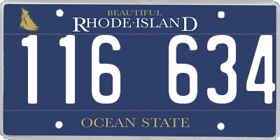 RI license plate 116634