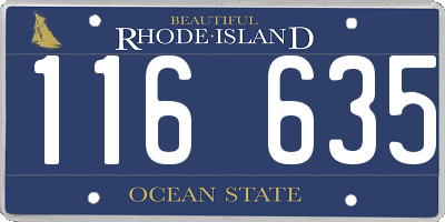 RI license plate 116635