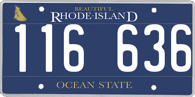RI license plate 116636