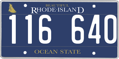 RI license plate 116640