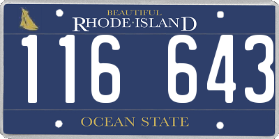 RI license plate 116643