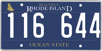 RI license plate 116644
