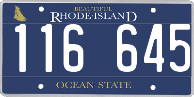 RI license plate 116645