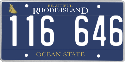 RI license plate 116646