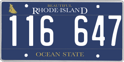 RI license plate 116647