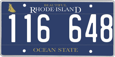 RI license plate 116648