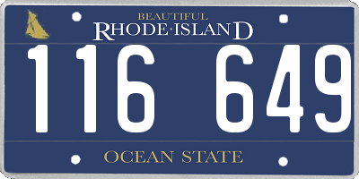 RI license plate 116649