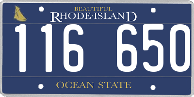 RI license plate 116650