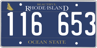 RI license plate 116653