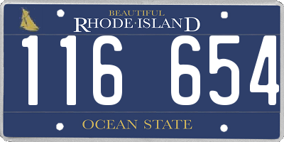 RI license plate 116654