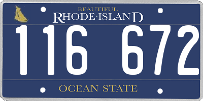 RI license plate 116672