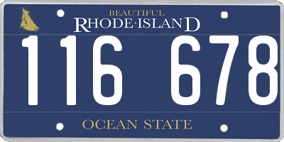 RI license plate 116678