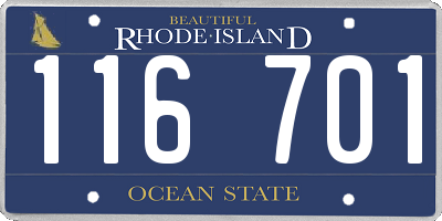 RI license plate 116701