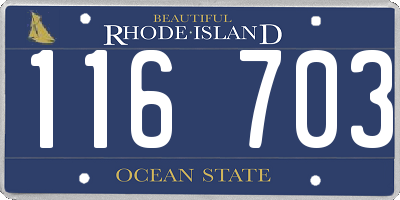RI license plate 116703