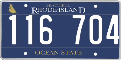 RI license plate 116704