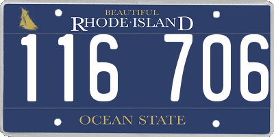 RI license plate 116706