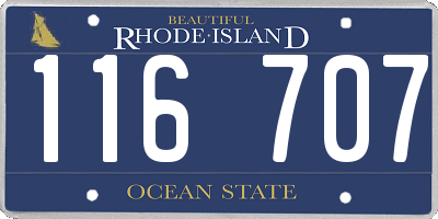 RI license plate 116707